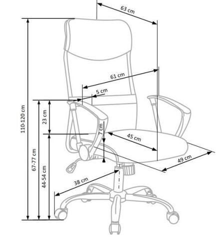 Кресло компьютерное HALMAR VIRE пепел/хром