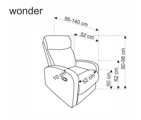 Кресло HALMAR WONDER раскладное, корица