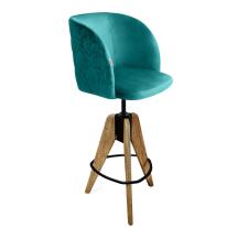 Стул барный Sheffilton SHT-ST33-1/S92 альпийский бирюзовый/браш.коричневый/черный