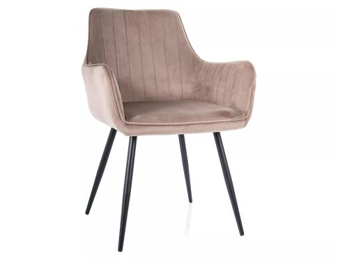 Стул SIGNAL APPLE Velvet Bluvel 40 темно-бежевый/черный