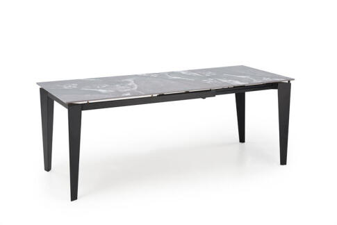 Стол обеденный HALMAR FELIX серый мрамор/черный 141-201/81