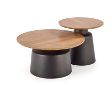 Комплект HALMAR MALOMI (2 стола журнальных) натуральный/черный