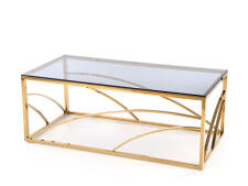 Стол журнальный HALMAR UNIVERSE дымчатый/золотой, 120/60/45