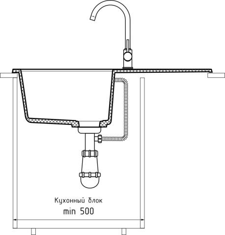 Кухонная мойка GRANFEST QUADRO Q-780L графит