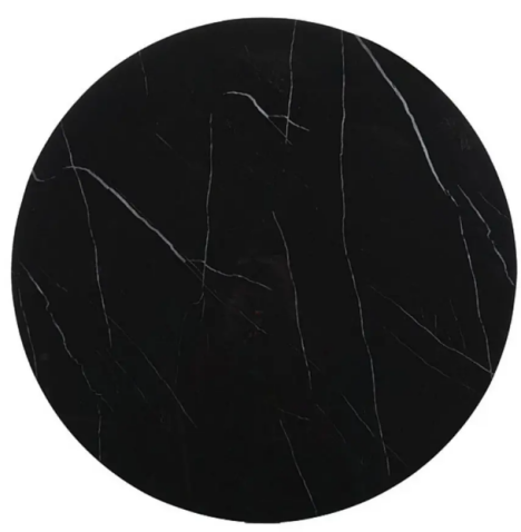 Стол журнальный SIGNAL SABINE эффект черного мрамора/золотой, d80