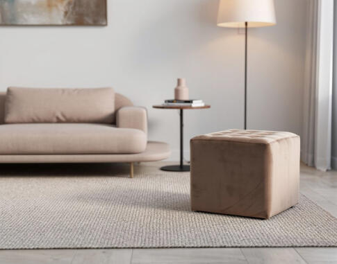 Пуф SIGNAL LORI Velvet Bluvel 40 темно-бежевый