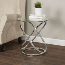 Стол журнальный SIGNAL EOS C прозрачный/хром