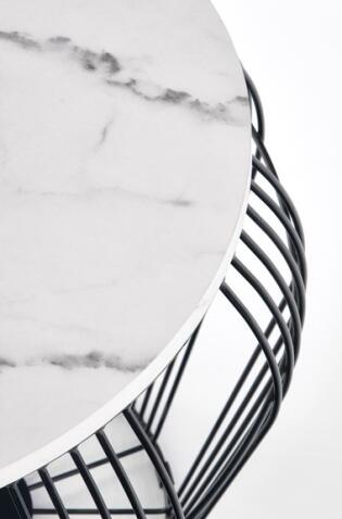 Стол журнальный HALMAR ADRIANNA белый мрамор/черный