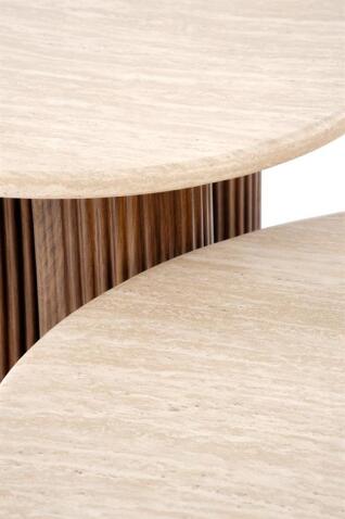 Стол журнальный HALMAR DOROTEA S травертин/орех