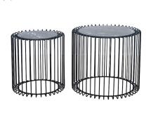 Комплект SIGNAL LUCCA (2 стола журнальных) эффект черного мрамора/черный Комплект SIGNAL LUCCA (2 стола журнальных) эффект черного мрамора/черный