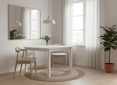 Стол обеденный SIGNAL ADAM белый мат/белый мат 100/60