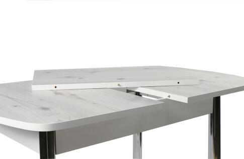 Стол ВВР Раздвижной пластиковый Бискайская сосна/Прямое хром, 110-150/70