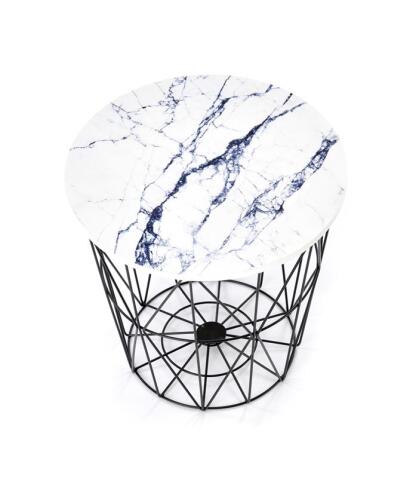 Стол журнальный HALMAR HARISSA B черный/белый мрамор