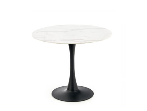 Стол обеденный HALMAR AMBROSIO белый мрамор/черный 90