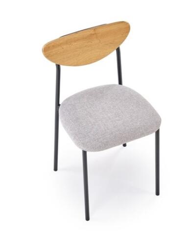 Комплект HALMAR DICKY (стол+ 4 стула) натуральный/черный/серый