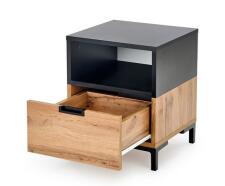 Тумба прикроватная HALMAR SILVIA дуб вотан/черный