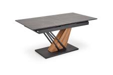 Стол обеденный HALMAR VOLANT 140 черный мрамор/дуб золотой 140-180/90