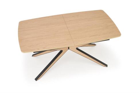 Стол обеденный HALMAR JAMES натуральный/черный/натуральный 160-220/90