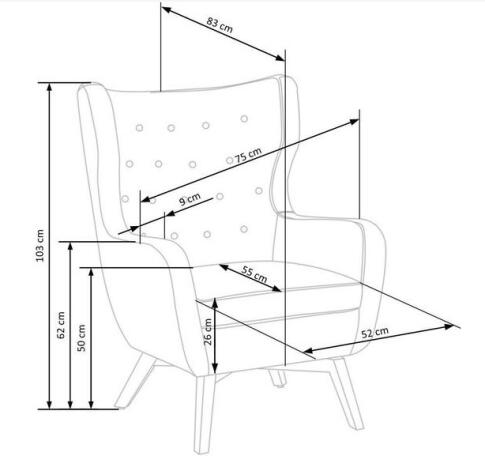 Кресло HALMAR MARVEL серый/черный