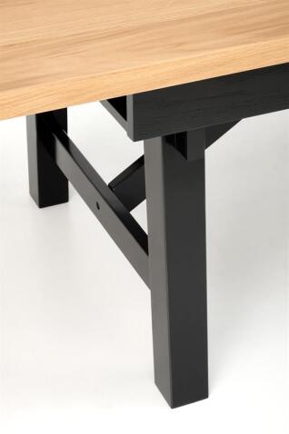 Стол обеденный HALMAR FIESTA дуб натуральный/черный 200-280/100