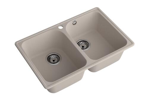 Кухонная мойка GRANFEST QUARZ Z-15 песочный + сифон