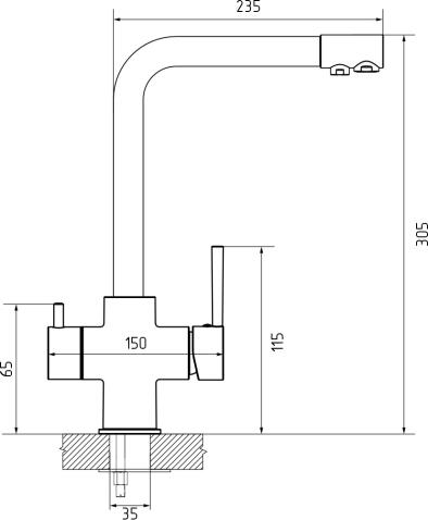 Смеситель для кухни GRANFEST QUARZ Z-5423 белый
