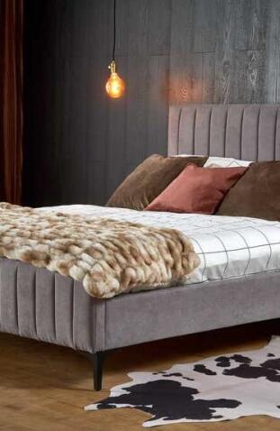 Кровать HALMAR FRANCESCA светло-серый/черный, 160/200