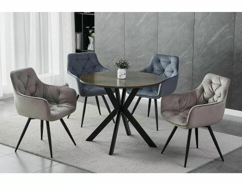 Стул SIGNAL MANGO Velvet Bluvel 40 темно-бежевый/черный, поворотный