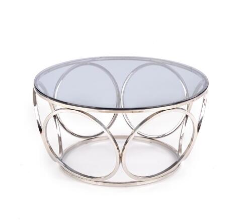 Стол журнальный HALMAR VENUS дымчатый/хром, 80/44