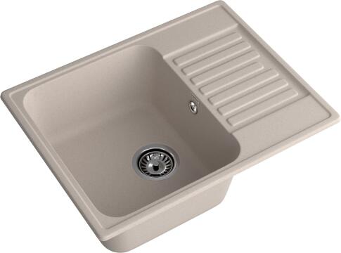 Кухонная мойка GRANFEST QUARZ Z-13 песочный + сифон