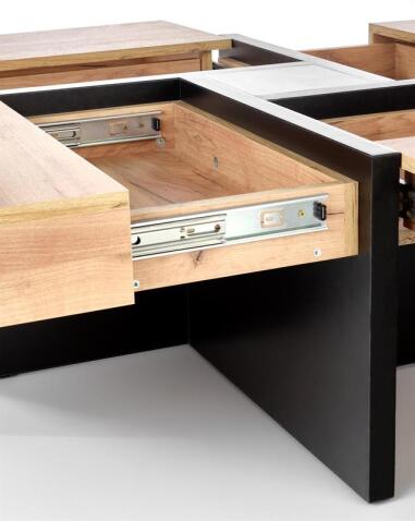 Стол журнальный HALMAR SEVILLA дуб крафт/черный, 100/47