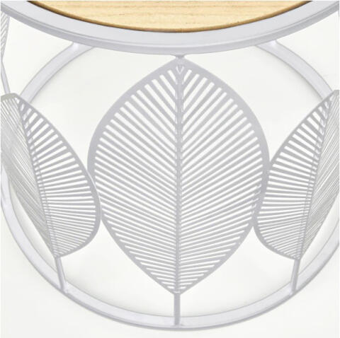 Комплект HALMAR FOLLA (2 стола журнальных) белый/натуральный, 33/40 и 40/45