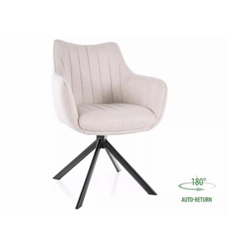 Стул SIGNAL AZALIA Velvet Bluvel 30 светло-бежевый/черный, поворотный