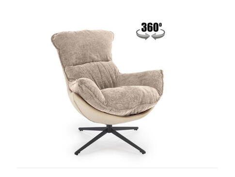 Кресло HALMAR LOBSTER бежевый/черный