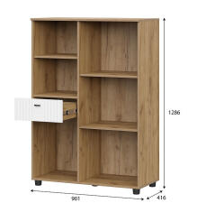 Тумба многофункциональная SV-МЕБЕЛЬ (МС Милан К) Дуб Золотой/Белый Матовый