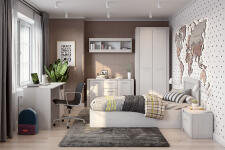 Кровать SV-МЕБЕЛЬ (МС Гамма 20 К) Серия №4 одинарная 0.9х2.0 Ясень анкор светлый/Сандал светлый