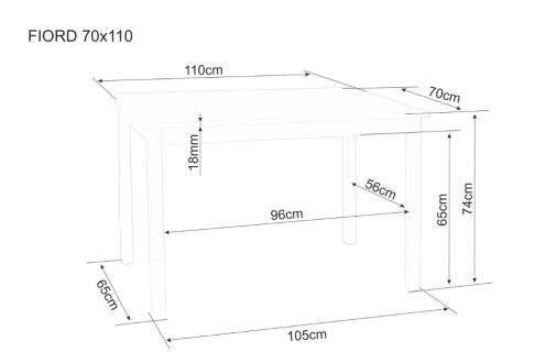 Стол обеденный SIGNAL FIORD белый/белый 80/60