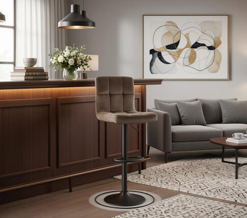 Стул барный SIGNAL C105 Velvet Bluvel 40 темно-бежевый/черный