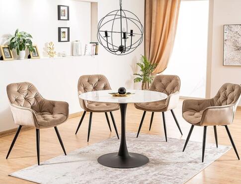 Стул SIGNAL CHERRY Velvet Bluvel 28 бежевый/черный