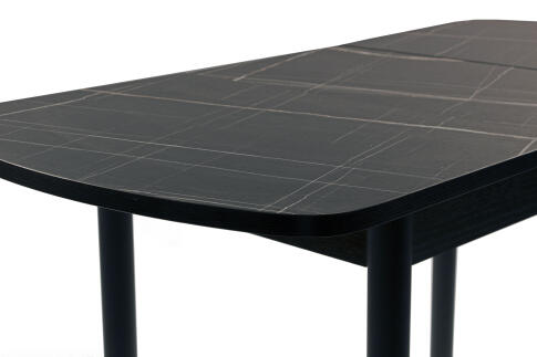Стол ВВР Раздвижной пластиковый Черный Тунис/Прямое черный, 110-150/70