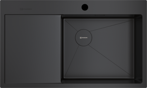 Кухонная мойка из нержавейки Omoikiri Akisame 86-GB-R Side графит