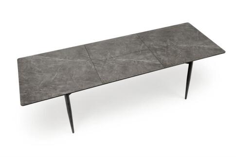 Стол обеденный HALMAR CHARLES серый мрамор/черный 180-260/90
