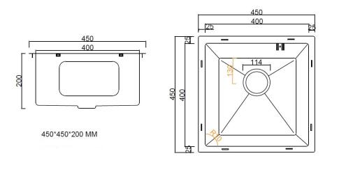 Мойка ARFEKA ECO AR 450*450 SATIN DECOR