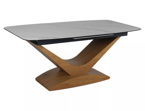 Стол обеденный SIGNAL DOLCE Ceramic Statuario Venato белый/дуб 180-240/95