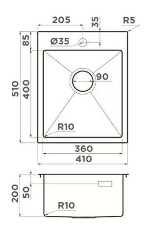 Кухонная мойка из нержавейки Omoikiri Akisame 41-GB графит
