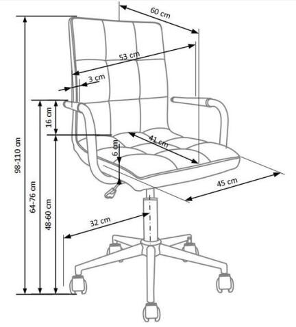 Кресло компьютерное HALMAR GONZO 2 розовый/хром