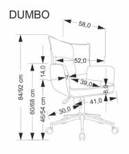 Кресло компьютерное HALMAR DUMBO светло-серый/белый
