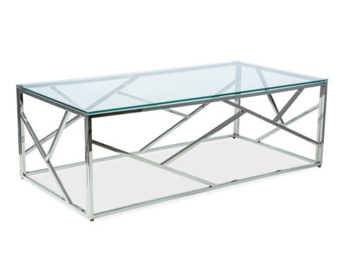 Стол журнальный SIGNAL ESCADA A прозрачный/хром, 120/60/40