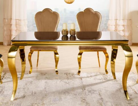 Стол обеденный SIGNAL PRINCE черный/золотой 150/90