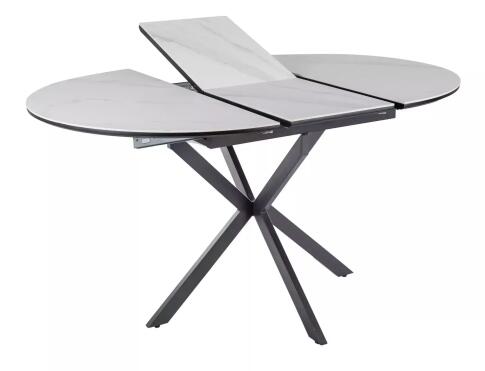 Стол обеденный SIGNAL GASTON Ceramic белый/черный 100-135/100